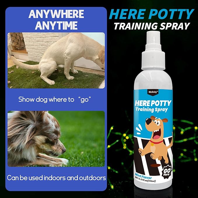 Mesboizy Dog Pee Spray Set, Includes Here Potty & Not Here Training Spray, Puppy Pee Spray, Helps Dogs Develop Proper Potty Habitss (5.75 fl oz Each)