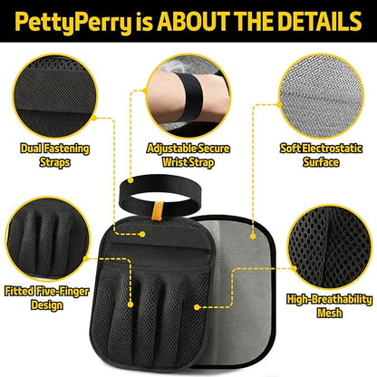 Petty Perry Pet Hair Removal Glove for Dogs & Cats, Upgraded Electrostatic Anti-Slip Pet Hair Removal Tool with 5-Finger Design, Thickened Magic Brush Pet Hair Remover for Couch Carpet Clothes, 1 PCS