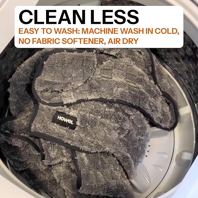 Dry Dog Towel for Drying Dogs Large, Medium & Small | Ultra Absorbent Plush Microfiber | Quick-Drying Double-Sided Design | 43" x 35" Lightweight & Machine Washable Dog Bath Towel | Grey