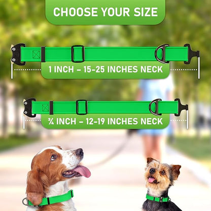 NexaPaw Biothane Dog Collar with Cobra Buckle - Made in USA - QR Code Dog Tag ID Included - Adjustable Heavy Duty Dog Collars for Medium Large Dogs - Waterproof Military Grade Tactical Collar for Dogs
