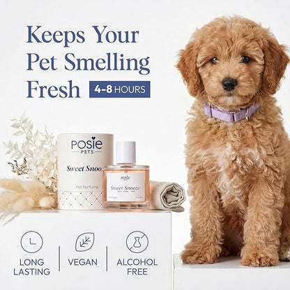 Posie Pets Dog Cologne Spray with Long Lasting Jasmine, Musk, and Vanilla Scent - Vegan Alcohol-Free Pet Deodorizer for Smelly Dogs - Water-Based Luxury Puppy Grooming Fragrance - Sweet Snooze, 100ml
