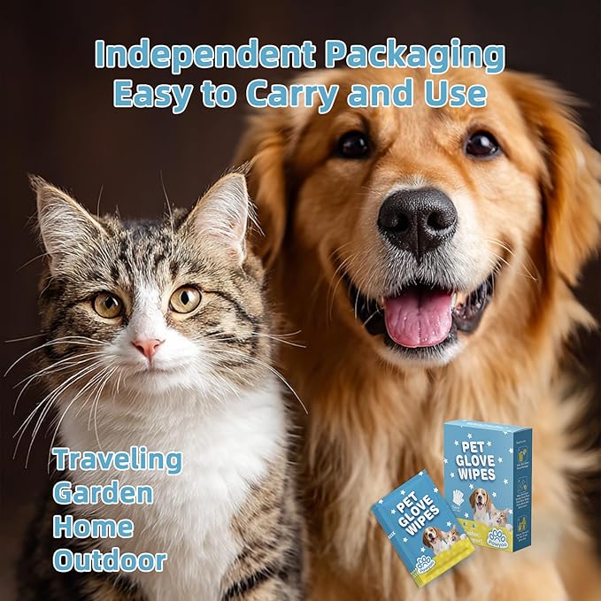 6PCS Dog Glove Wipes, Pet Wipes for Dogs, Dog Cleaning Wipes, Dog Paw Wipes, Dog Face Wipes, Paw Wipes for Dogs, Dog Stuff, Dog Accessories – Dog Glove Wipes for Dogs: Gentle Grooming Wipes