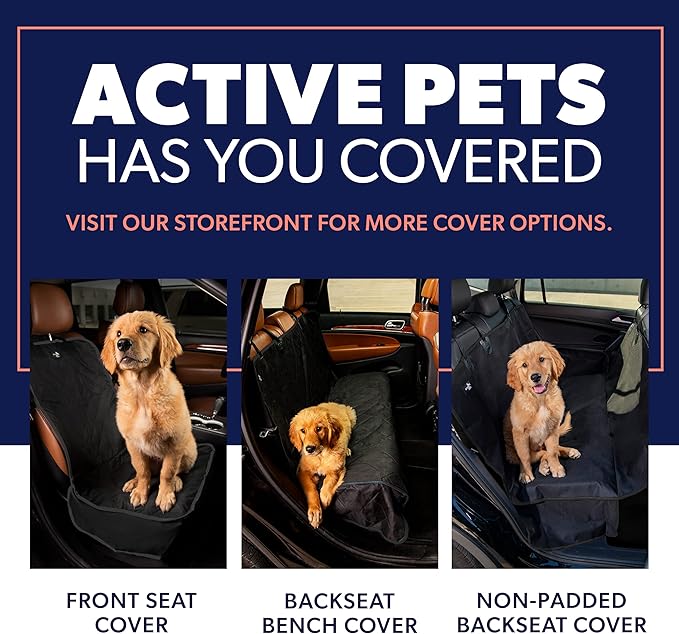 Active Pets Beige XL Dog Car Hammock Back Seat Cover, Waterproof Backseat Cover Protector for Truck Bench Rear of Sedans or SUVs, Essential Pet Supplies Vacuum or Wipe Clean, Machine Washable