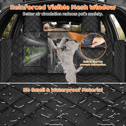 URPOWER Dog Back Seat Extender for Tesla Model Y/Juniper (2025+), Hard Bottom Dog Car Seat Cover Holds 400 lbs, Waterproof Pet Hammock Backseat & Door Protector Dogs Car Bed for Model Y 2026-2020