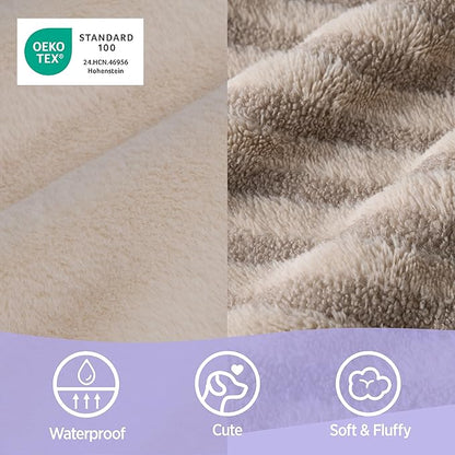 LE SURE Cute Dog Bed Medium Size Dog, Orthopedic Waterproof Medium Pet Beds with Sides, High Back Non-Slip Bottom and Egg-Crate Foam Pet Couch Sofa with Washable Removable Cover, Hazel