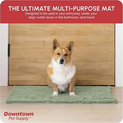 My Doggy Place Dog Mud Mat, 31" x 20" Sage – Thick Microfiber Entry Rug for Snow, Mud & Salt – Absorbent, Quick-Dry, Washer-Safe & Non-Slip, Medium