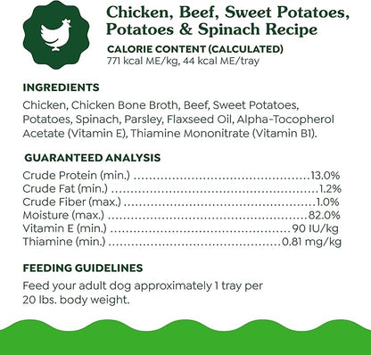 Greenies Smart Topper High Protein Wet Mix-in for Dogs, Chicken, Beef, Sweet Potatoes, Potatoes & Spinach Recipe in Vitabroth Broth- Bone Broth + Vitamins E & B1, 10 Count