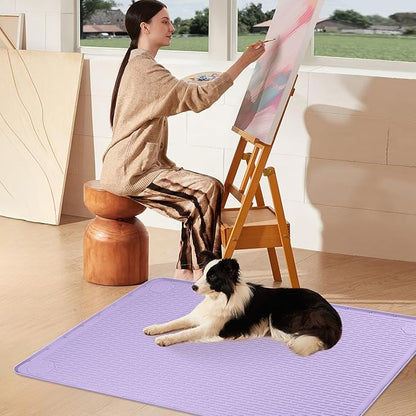 Pee Pads for Dogs, 40" x 28" Extra Large Reusable Silicone Mat, Washable Puppy Training Pads for Potty Training, Non-Slip, Leak-Proof, Indoor Floor Protection (Purple)