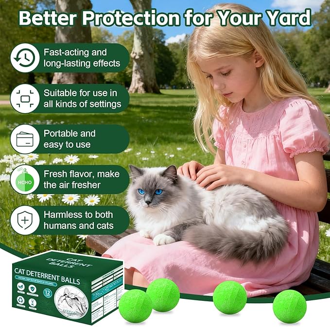 iALTERLL Cat Repellent Outdoor to Keep Cats Away (12Pack) Natural Peppermint Oil Cat Deterrent Outdoor and Indoor Green