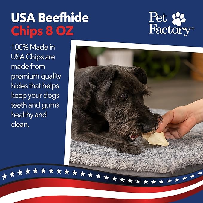 Pet Factory 100% USA Made Beefhide 8in Rolls Dog Dental Chews - Thick Rawhide Dental Chews for Dogs, Promotes Healthy Teeth & Gums, 99% Digestible - 8 Ounce (Pack of 1)