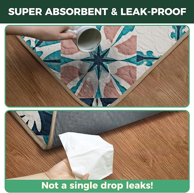 FXW Washable Pee Pads for Dogs, Puppy Pads with Super Absorbent, Specifically Designed for Rollick/Homeplus 24inch 8 Panels Dog Playpen, 63" Square, Tie-Dye Beige, 1 Pack