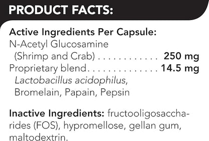 VetriScience Healthy Gut & Digestion Easy-Open Capsules, Acetylator Digestive Enzyme Supplement for Dogs and Cats, Probiotics and Enzymes, Soothe Gut and Bowel Discomfort, 120 Count