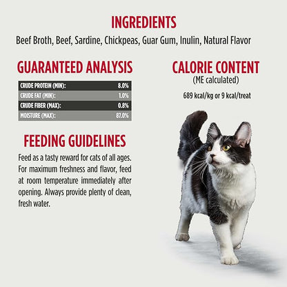Nulo Freestyle Grain-Free Perfect Purees Premium Wet Cat Treats, Squeezable Meal Topper for Felines, High Moisture Content to Support Cat Hydration, 0.5 Ounce, Beef & Sardine