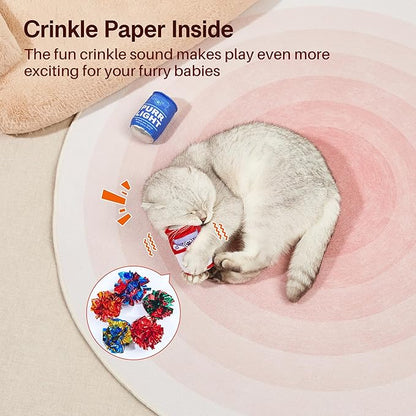 Potaroma Beer-Simulation Cat Toys 2Pcs Catnip Crinkly Sound Toy, Durable Kitten Bite Kicker Toys, Indoor Feline Exercise 4.0 Inches for All Breeds
