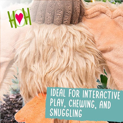 HuggleHounds X-Brace Squeaky Dog Toy - Interactive Dog Toys for Large Pets to Keep Them Busy, Pet Supplies, Soft & Cute Puppy Plush with Squeak, Tough Plushy - Drake Duck, Large