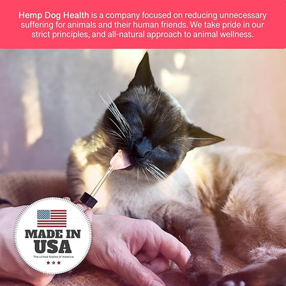Hemp Dog Health Ease for Cats - Natural Cat Hemp Oil for Mobility & Joint Support - Senior Cat Wellness Drops for Hip & Joint Comfort