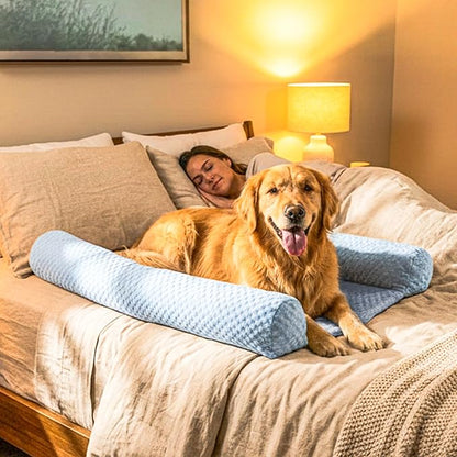 Does Your Dog Love You a Little Too Much at Night? Try Denmate:The First On-Bed Dog-Bed Designed to stabilize Nighttime Movement & Improve Dog & Owners Sleep. Machine Washable. Sleep Better Together