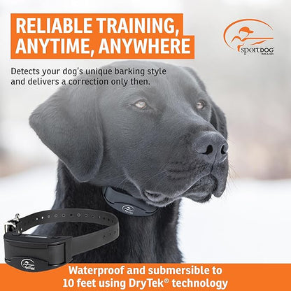 SportDOG NoBark SBC-R - Waterproof, Lightweight & Programmable Barking Correction Collar - Multiple Stimulation Levels for Outdoor Temperament Training - Black