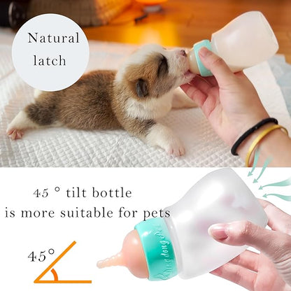 Doggiema Puppy Feeder Bottle, Silicone Feeding Nipple and Syringes for All Breed of Puppies and Other Animals Dongdong pet