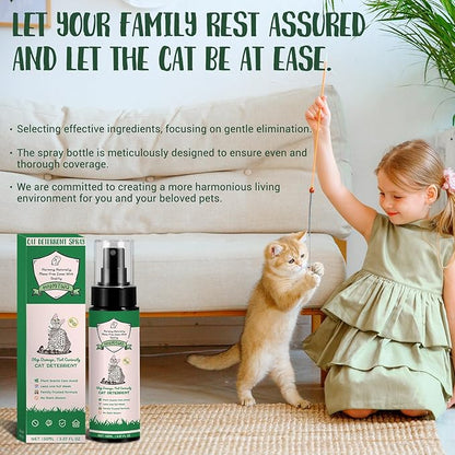 HNMTWQ Cat Deterrent Spray, Natural Safe Cat Repellent Indoor and Outdoor, Protect Your Sofa, Carpet, Protect Your Sofa, Carpet, and Curtains from Your Beloved Cat's Accidents.(150ml/5.28oz)
