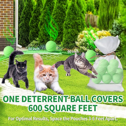 Ponal Cat Deterrent Outdoor, Natural Peppermint Oil Cat Repellent Outdoor Indoor, Mulch & Flower Permanently Against Scratch and Chew, Keep Cats Off Lawn, Yard, Garden, Keep Cats Away, 10 Pack