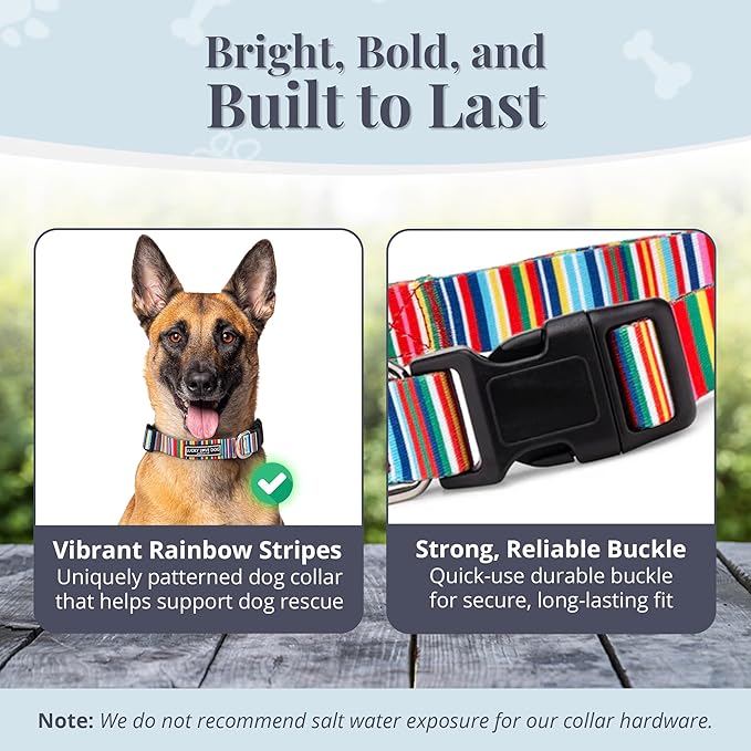 Lucky Love Dog - Adjustable Dog Collar with Easy Click Buckle for Large Ones, Durable, & Comfortable for Male & Female Dogs, Pet Collar for Puppies & Adult Dogs - Hippie, Large