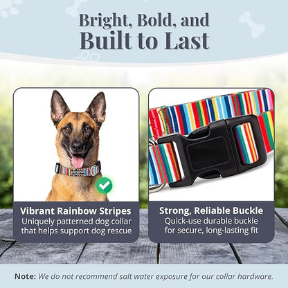 Lucky Love Dog - Adjustable Dog Collar with Easy Click Buckle for Large Ones, Durable, & Comfortable for Male & Female Dogs, Pet Collar for Puppies & Adult Dogs - Hippie, Large