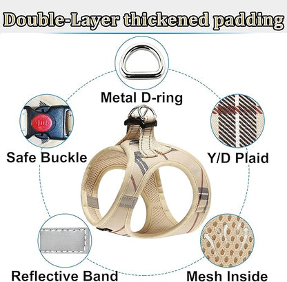 matilor Dog Harness Step-in Breathable Puppy Cat Dog Vest Harnesses for Small Medium Dogs