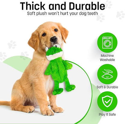 FGA MARKETPLACE Frog-Pink Rabbit Flat NO Stuffing NO Squeak Plush Dog Toy, Funny Style Will Entertain Your Pet for Hours, Recommended for Small and Medium Dog 21 INCH Long