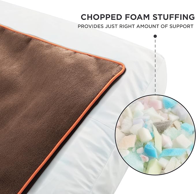 Bedsure XL Washable Dog Bed - 3 Inch Thicken Up to 100lbs Pet Mat Pillows with Removable Washable Cover, Brown