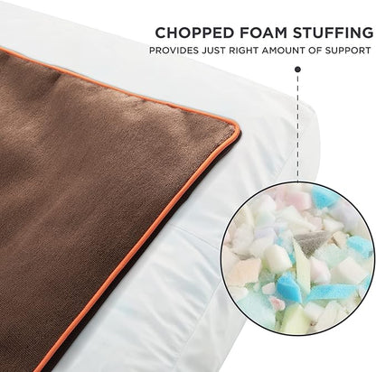 Bedsure XL Washable Dog Bed - 3 Inch Thicken Up to 100lbs Pet Mat Pillows with Removable Washable Cover, Brown