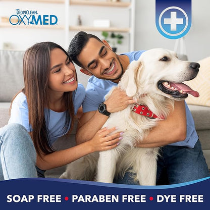 TropiClean Oxymed Medicated Cat & Dog Shampoo and Conditioner Set for Itchy Skin, Skin Soothing Oatmeal Shampoo & Conditioner for Dogs & Cats | Set of 2