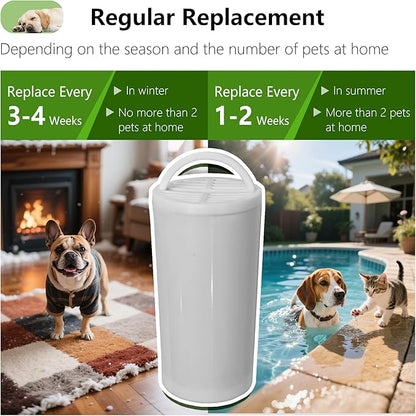 TOGGATH 4+4 Pack Premium Cat and Dog Water Fountain Carbon Filters Compatible with PetSafe Drinkwell 360 Multi-Pet Stainless Steel & Plastic Pet Fountains(128oz/3.8L) with Replacement Foam Filter