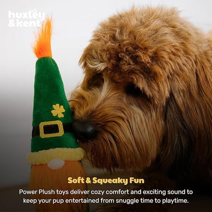 Huxley & Kent Funny Dog Toy w/Squeaker – St. Patrick's Day Power Plush Squeaky Dog Toys for Small, Medium & Large Dogs – Soft Stuffed Animal for Indoor Play & Fetch - Fetchies® Lucky Gnome, One Size