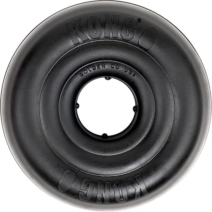 KONG Extreme Donut Dog Toy – Toughest Durable Natural Rubber Chew Toy for Power Chewers – Safe on Teeth & Gums, Fun Bounce & Roll for Indoor and Outdoor Play (Large/X-Large)