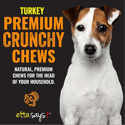 etta says! Premium Crunchy 7" Turkey Chews - Grain-Free Dog Treats, Good for Teeth, Easy to Digest - Made in The USA (20 Count Pack of 1)