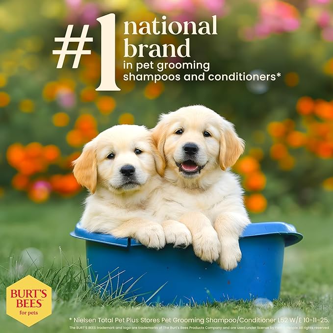 Burt's Bees for Pets Gentle Cleansing Puppy Wipes with Buttermilk, 98% Natural Origin Formulas, Hypoallergenic Dog Cleaning Wipes for Paws and Butt, 100 Count - 6 Pack