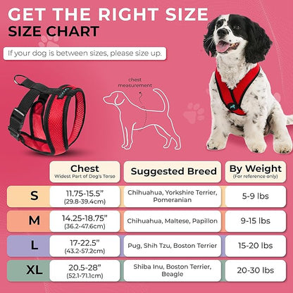 Gooby Comfort X Head In Harness - Red, X-Large - No Pull Small Dog Harness, Patented Choke-Free X Frame - Perfect on the Go Dog Harness for Medium Dogs No Pull or Small Dogs for Indoor and Outdoor Use