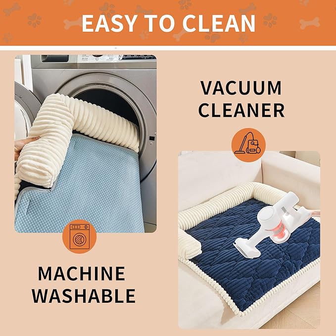 HAOMAIJIA Dog Couch Bed for Large Dogs, Non Slip Pet Couch Covers for Sofa Thick Soft Washable Dog Couch Cover Protector All Seasons Universal Dogs and Cats Bed Mat (Navy Blue, Large)