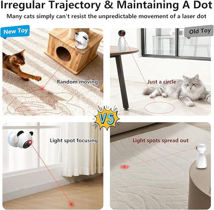 Saolife Laser Cat Toys for Indoor Cats, Truly Random Trjajectory, Suction Cup Design, Run Quiet, Interactive Cat Toy Automatic