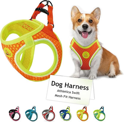 DOCO Dog Harness for Large Sized Dog - Athletica Adjustable, No Pull, No Choke, Puppy Vest Lightweight Air Mesh, Reflective, Puppy Essentials - Orange, Large (Chest 18.5"-19.5", Weight 15-20 lbs)