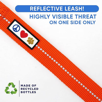 Pawtitas Orange Dog Leash 6 ft XS/S Reflective Durable Lightweight Recycled Lead for Small Dogs and Puppies