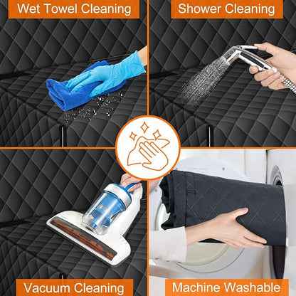 NECKORY Backseat Cover for Dogs, Waterproof and Non-Slip Pet Bench Seat Covers, Car Seat Protector for Back Seat, Universal Size Rear Car Seat Cover Fits Cars, Trucks and SUVs, M-Black