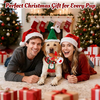 Plush Rope Reindeer Dog Toy – Durable Squeaky Tug Toy for Small, Medium & Large Dogs, Interactive Chew & Fetch Puppy Toy