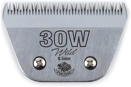 FURZONE Detachable Blade - Size 30W Wide Blade 1/50", Made of Extra Durable Japanese Steel, Compatible with Most Andis, Oster, Wahl A5 Clippers