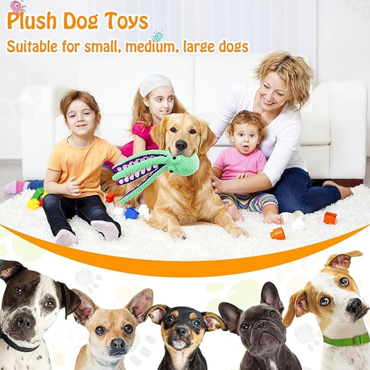 Fuufome Large Squeaky Dog Toys- Plush Dog Toys with Soft Fabric for Small, Medium, and Large Dogs Daily Companionship, Training Reward Gift