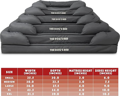 The Dog’s Bed Large Grey with Black Trim 36x27, Waterproof, Veterinary Grade Memory Foam, Pain Relief: Arthritis, Hip & Elbow Dysplasia, Post Surgery, Supportive, Washable Cover, Veterinary-Approved