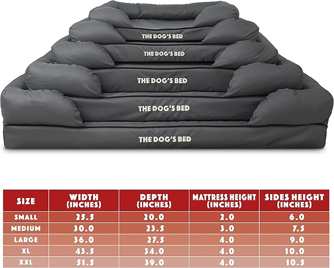 The Dog’s Bed Medium Oxford Grey, Memory Foam, Pain Relief: Arthritis, Hip & Elbow Dysplasia, Post Surgery, Lameness, Supportive, Calming, Waterproof Washable Cover, Veterinary Approved