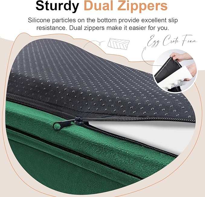 Small Dog Bed Orthopedic Washable: Beds Bolster Small Sized Dogs Bed Egg Crate Foam Couch Sofa Waterproof with Removable Cover - Emerald