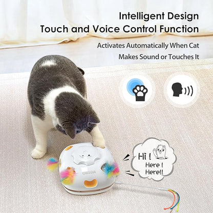 ORSDA Cat Toys for Indoor Cats, 4 in 1 Interactive Cat Toys, Automatic Cat Toy Kitten Toy, Rechargeable Electric Enrichment Toy for Cat Toy for Bored Indoor Adult Cats Hide and Seek, Whack-A-Mole
